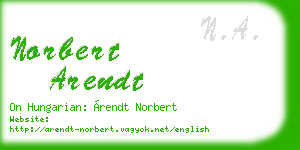 norbert arendt business card